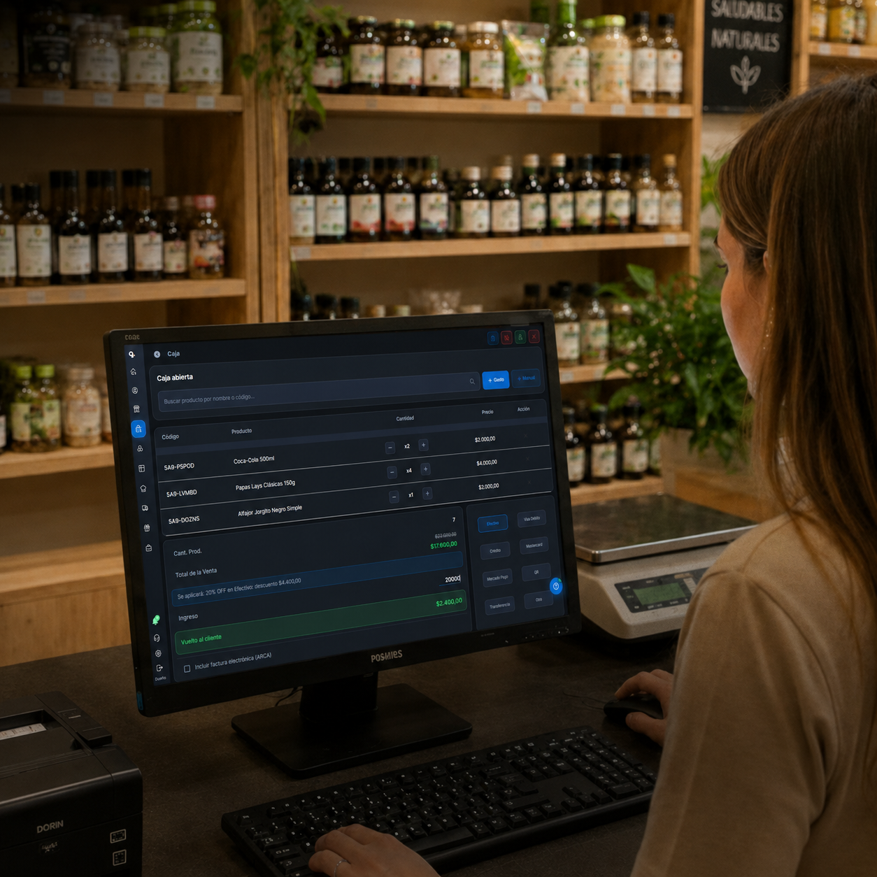Tranqui en un comercio: caja abierta lista para vender